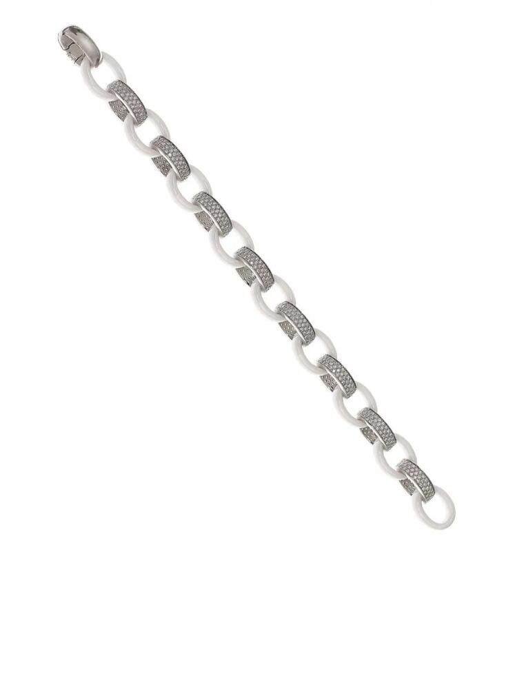 MONICA RICH KOSANN 18kt white gold diamond pavé Marilyn link bracelet Cover