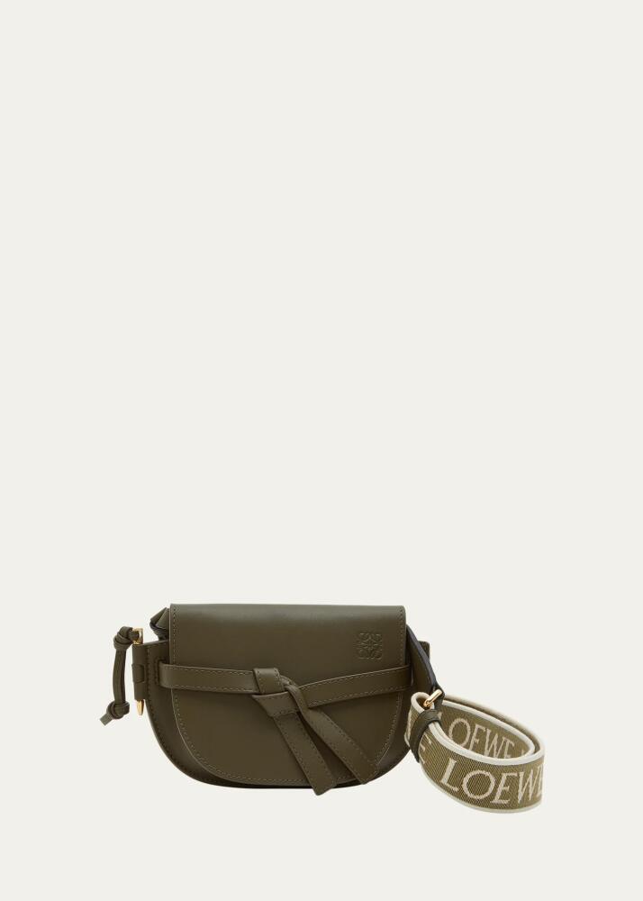 Loewe Gate Dual Mini Crossbody Bag in Leather with Jacquard Strap Cover