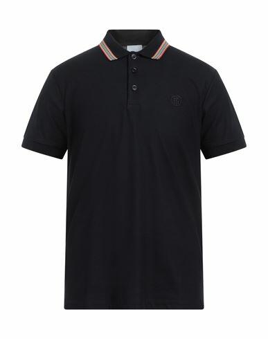 Burberry Man Polo shirt Midnight blue Cotton, Elastane Cover