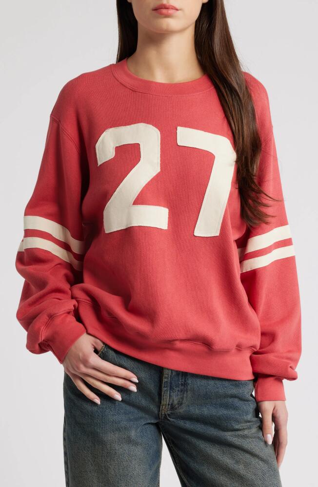 Daydreamer Cotton Blend Varsity Sweatshirt in Washed Scarlet Cover