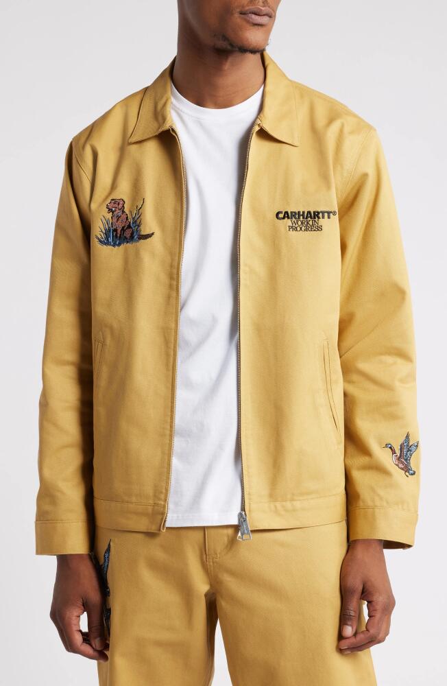 Carhartt Work In Progress Ducks Embroidered Cotton Twill Chore Jacket in Bourbon Cover