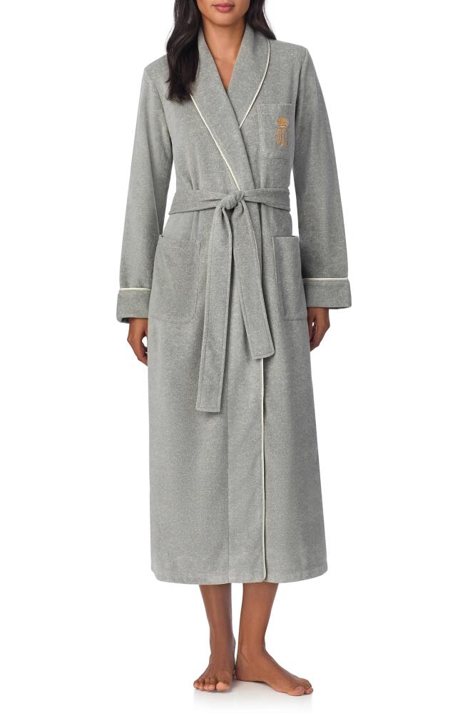 Lauren Ralph Lauren Crest Embroidered Robe in Grey Heather Cover