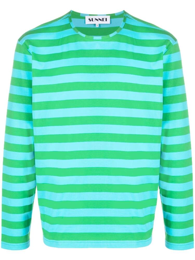 Sunnei long-sleeve striped T-shirt - Blue Cover