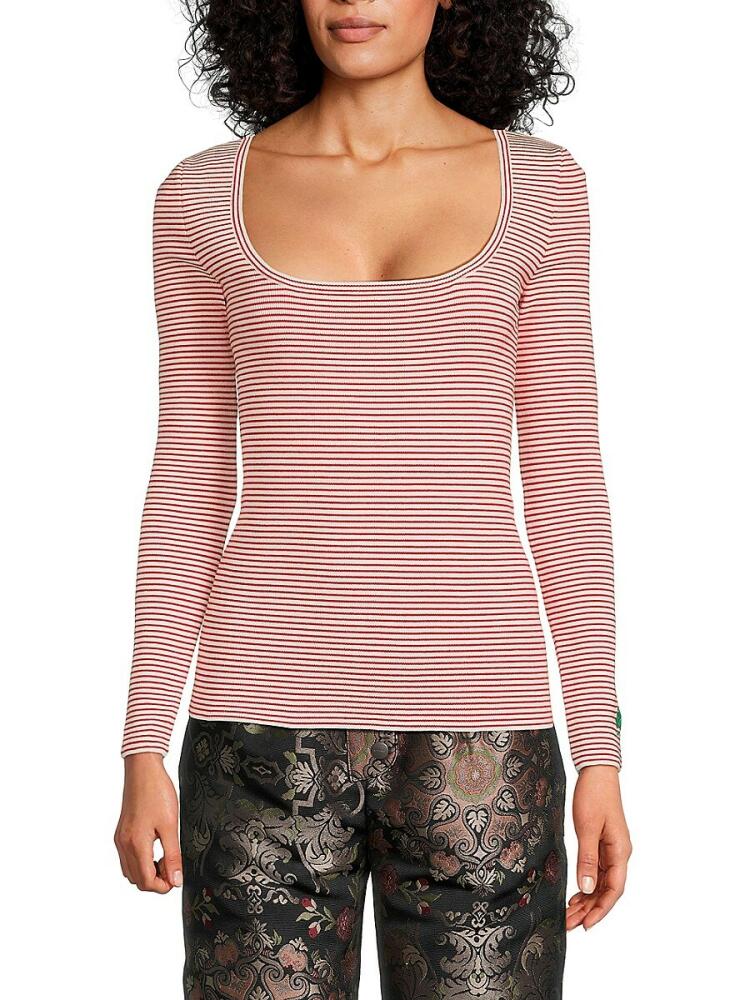 Etro Women's Striped Scoopneck Sweater - Red Cover