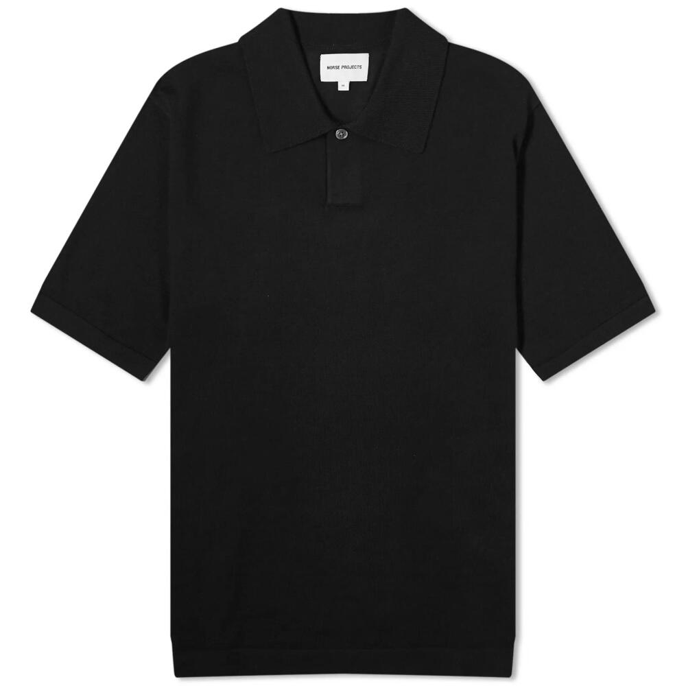 Norse Projects Men's Jon Tech Merino Polo Shirt in Black Cover