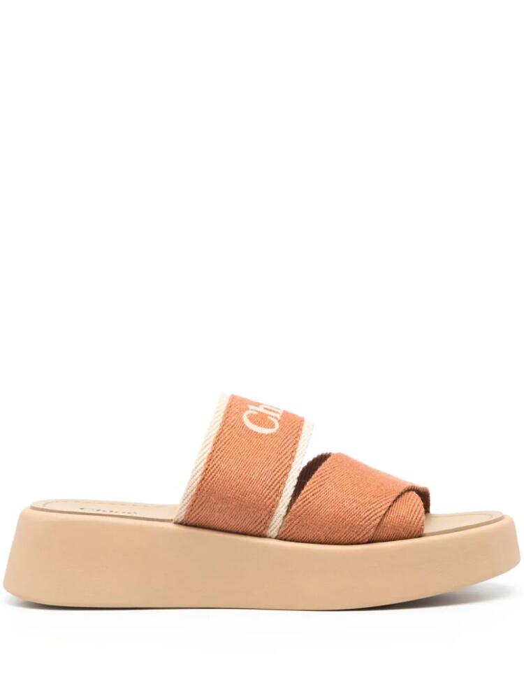 Chloé Mila logo-embroidered slides - Brown Cover