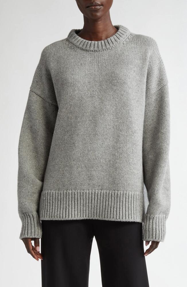 The Row Ophelia Oversize Crewneck Wool & Cashmere Sweater in Grey Melange Cover