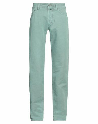 Jacob Cohёn Man Pants Turquoise Cotton, Linen Cover