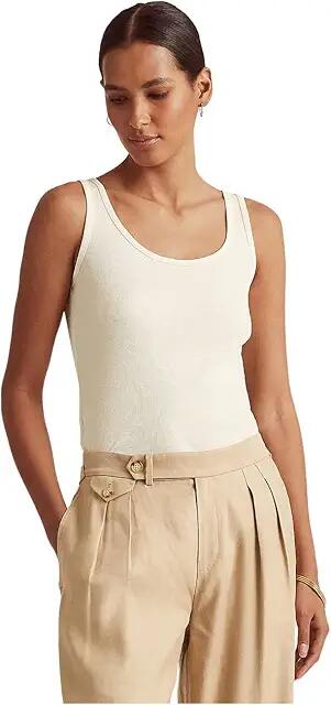 Lauren Ralph Lauren Cotton-Blend Tank Top (White) Women's Sleeveless Cover