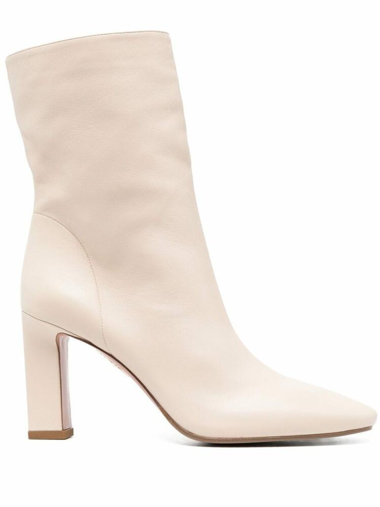 Aquazzura 90mm heeled leather boots - Neutrals Cover