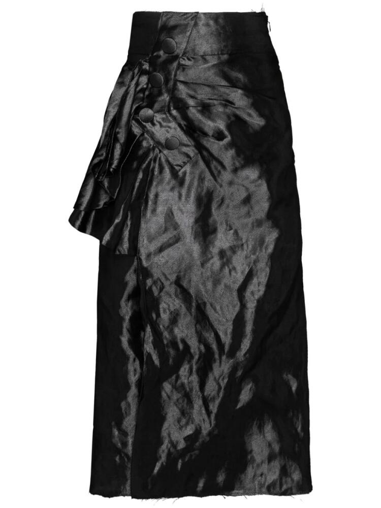 Maison Margiela draped Lurex midi skirt - Black Cover