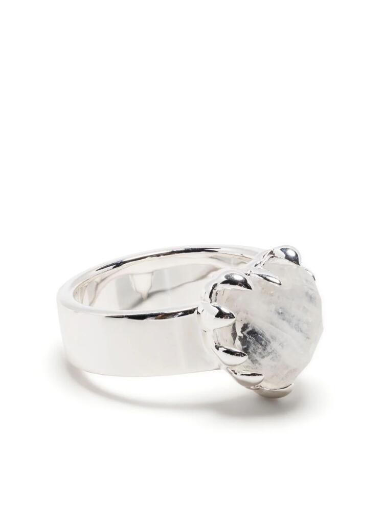 Stolen Girlfriends Club Love Claw moon stone ring - Silver Cover