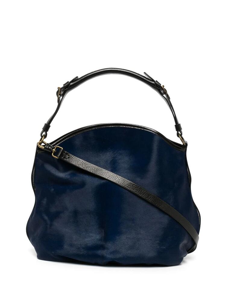 Madison.Maison two-tone calf hair shoulder bag - Blue Cover