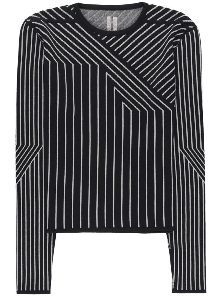 Rick Owens geometric-pattern cropped wool sweatshirt - Black Cover