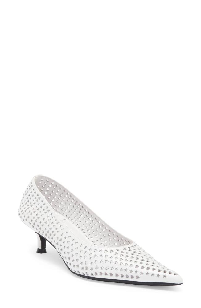 Jeffrey Campbell Alter-Ego Kitten Heel Pump in White Cover