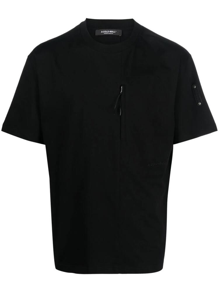 A-COLD-WALL* logo-patch cotton T-shirt - Black Cover