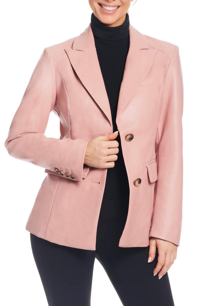 Sanctuary Corset Back Faux Leather Blazer in Dusty Pink Cover