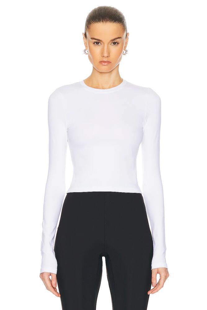 WARDROBE.NYC Opaque Long Sleeve Tee in White Cover