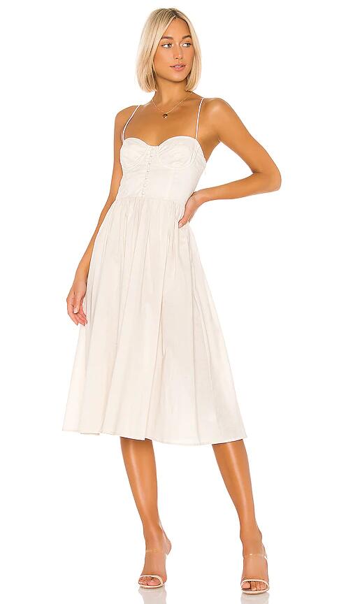 L'Academie The Sonia Midi Dress in Beige Cover