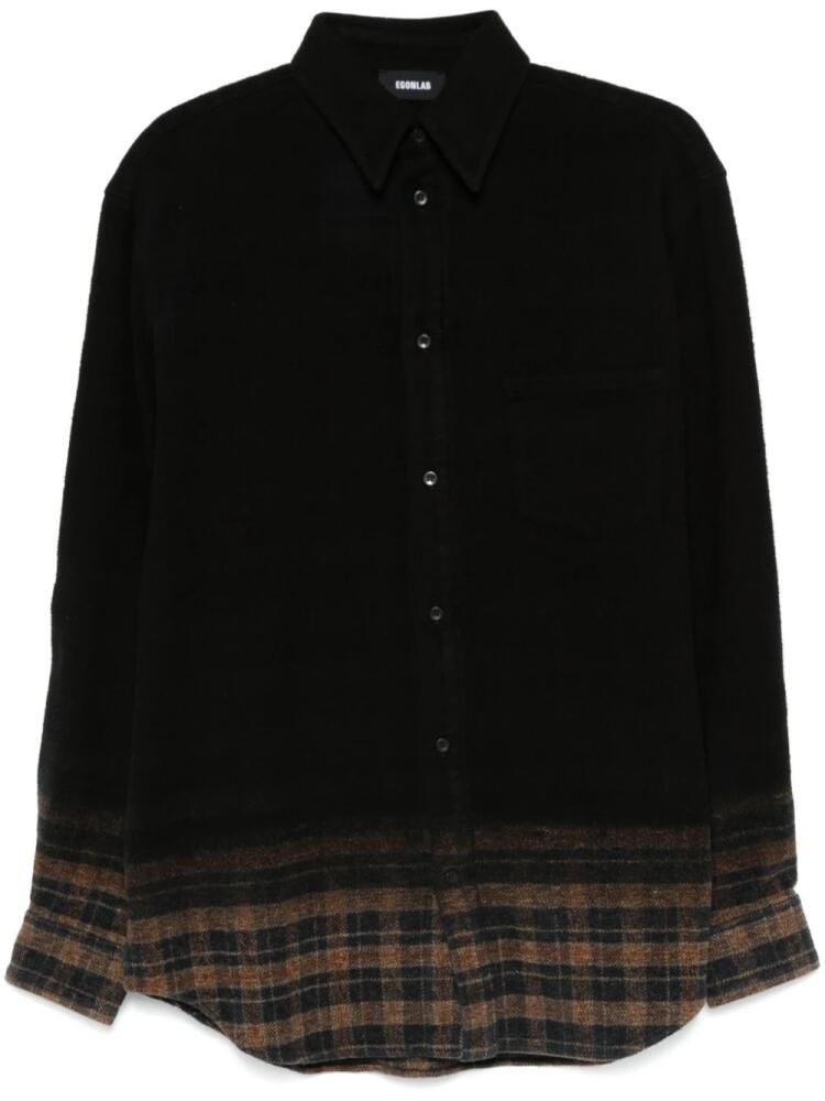 EGONlab. tartan check-detail shirt - Black Cover