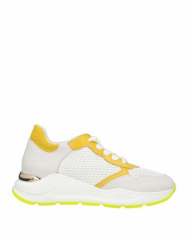 Tsd12 Woman Sneakers Yellow Soft Leather, Textile fibers Cover