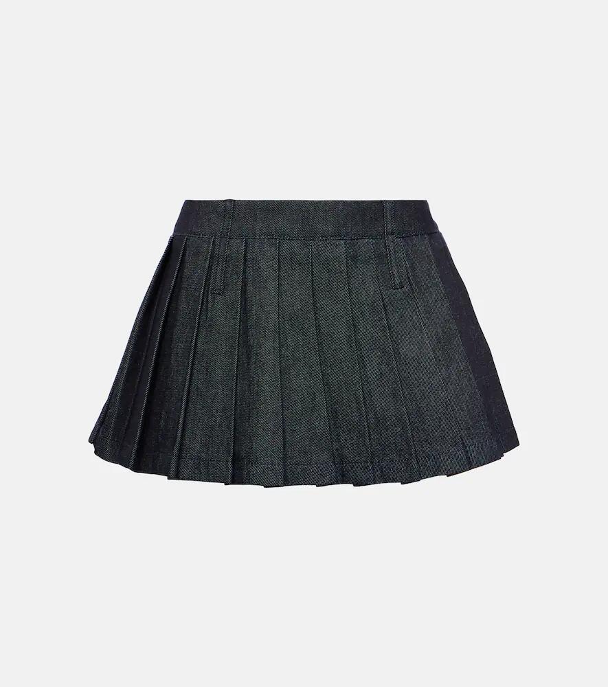 The Frankie Shop Blake pleated denim miniskirt Cover