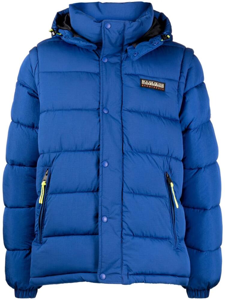 Napapijri detachable-sleeve padded jacket - Blue Cover