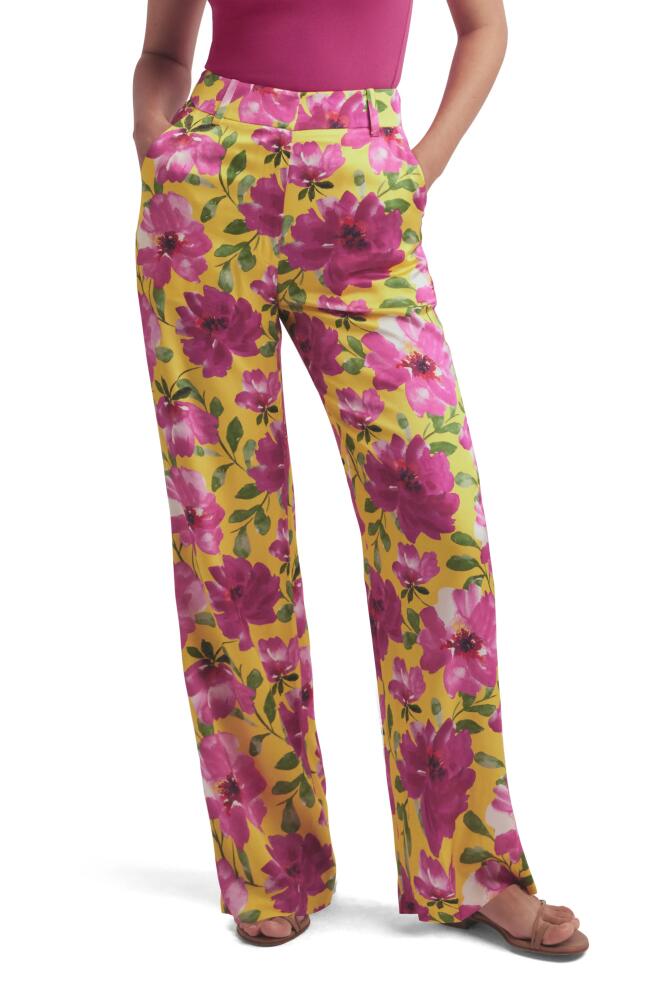 Favorite Daughter The Fiona Floral Satin Pants in Bold Camellia Cover