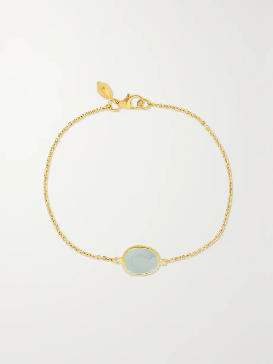 Pippa Small - 18-karat Gold Aquamarine Bracelet - Blue Cover