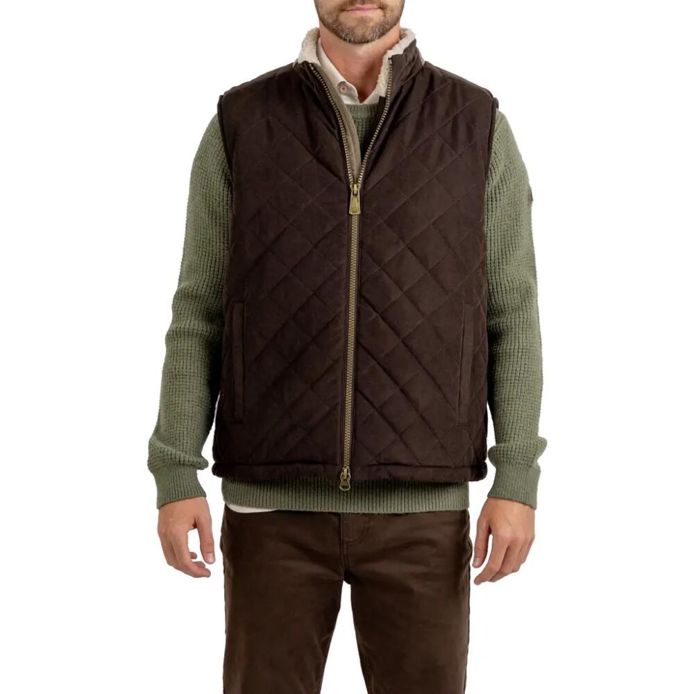 Rainforest Oxford Water Resistant Quilted Vest in Chocolate Cover