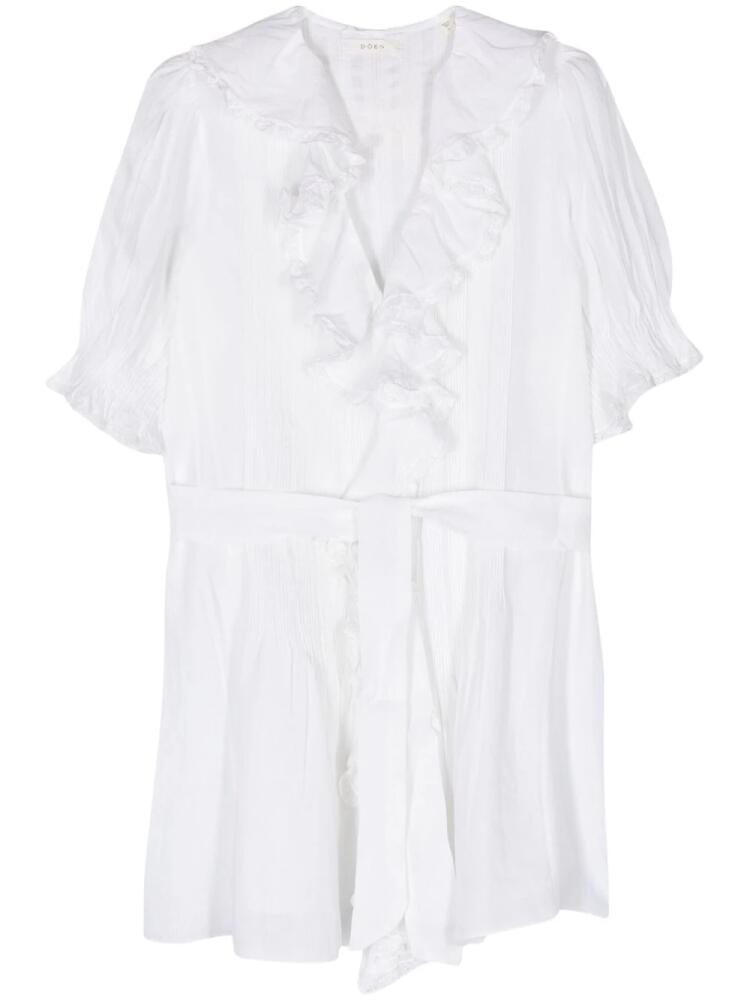 DÔEN ruffled flared minidress - White Cover