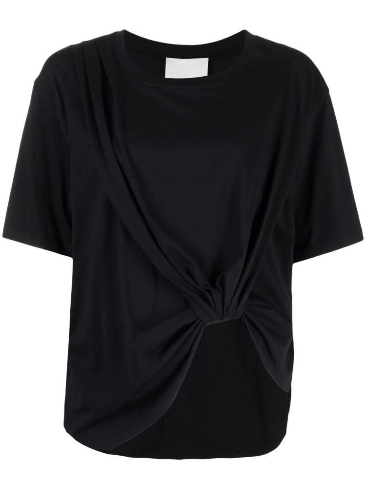 3.1 Phillip Lim drape-detail cotton T-shirt - Black Cover