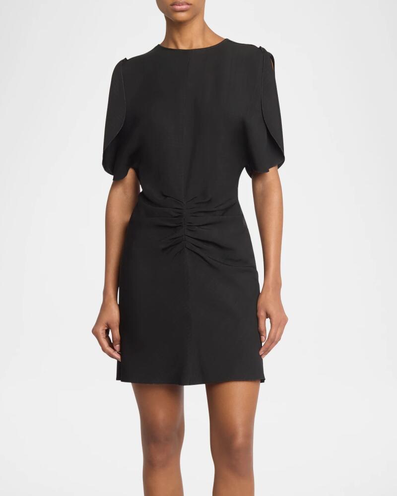 Victoria Beckham Gathered-Waist Short-Sleeve Mini Dress Cover