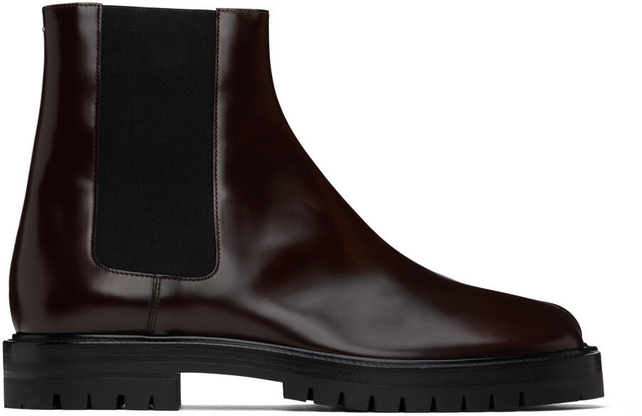 Maison Margiela Brown Tabi Chelsea Boots Cover