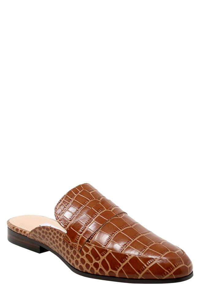 Charles David Forum Croc Embossed Leather Mule in Cognac Croc Cover