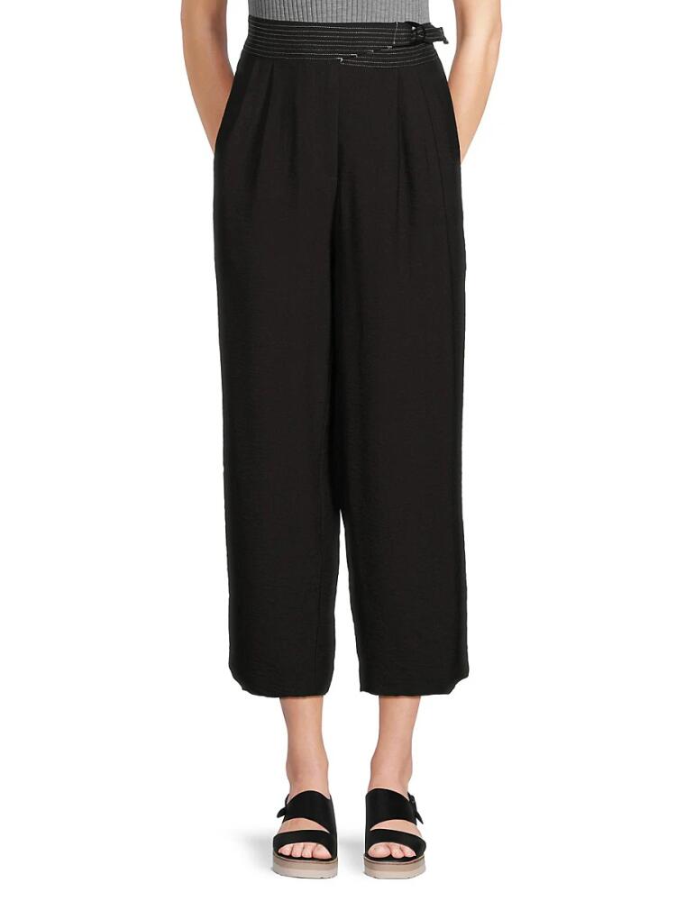 DKNY Women's Belted Ankle Pants - Black Cover