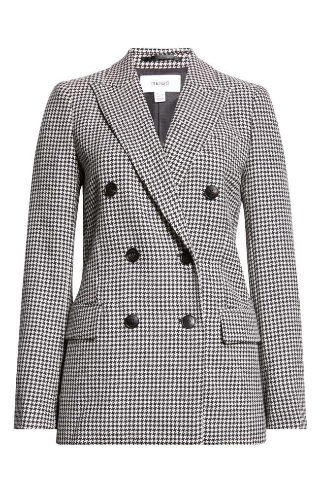 Reiss Drew Double Breasted Wool Blazer in Black/White Cover