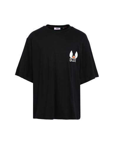 Gcds Man T-shirt Black Cotton Cover