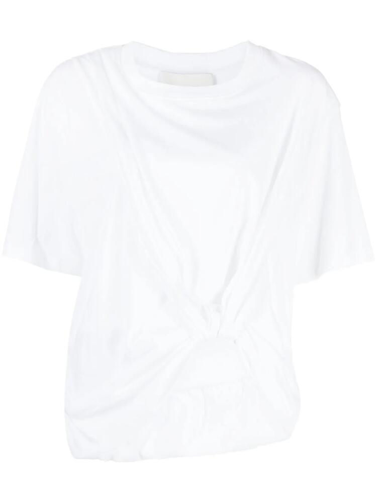 3.1 Phillip Lim drape-detail cotton T-shirt - White Cover