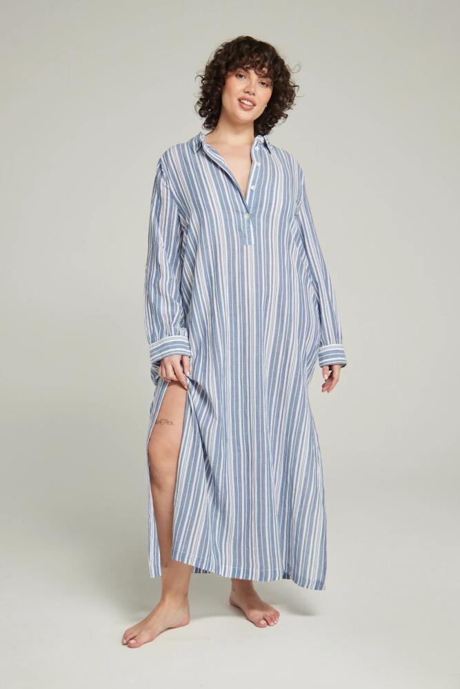 Nudea The Maxi Shirt in Navy Blue Stripe Cover