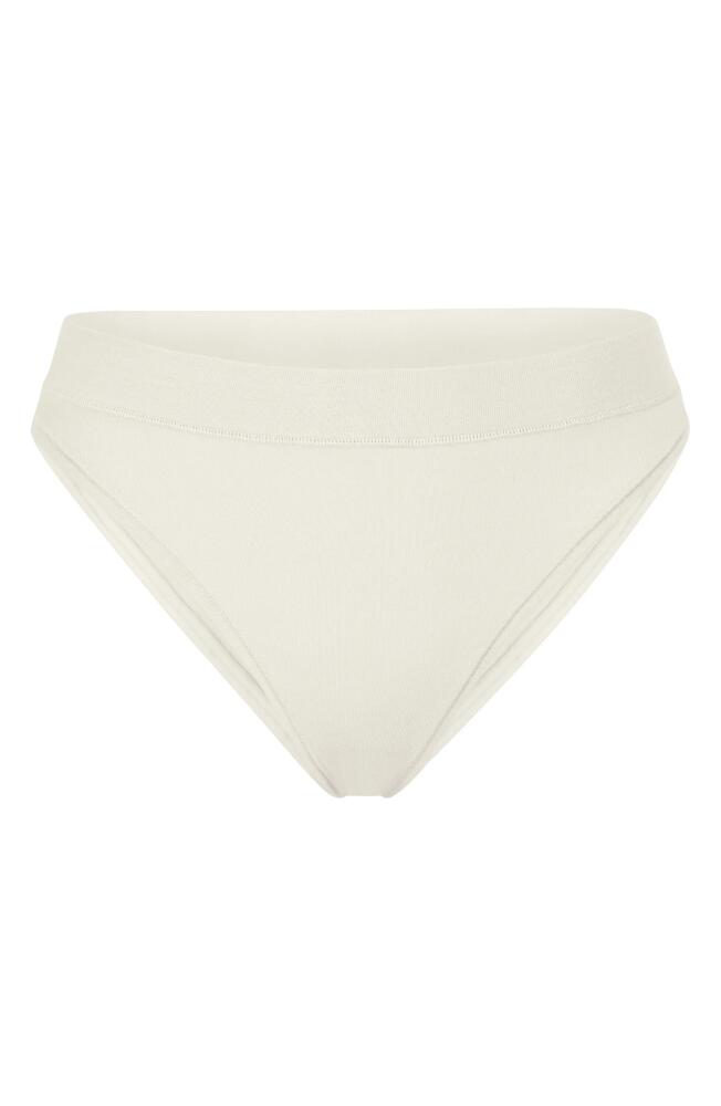 SKIMS Stretch Cotton Jersey Cheeky Tanga in Bone Cover