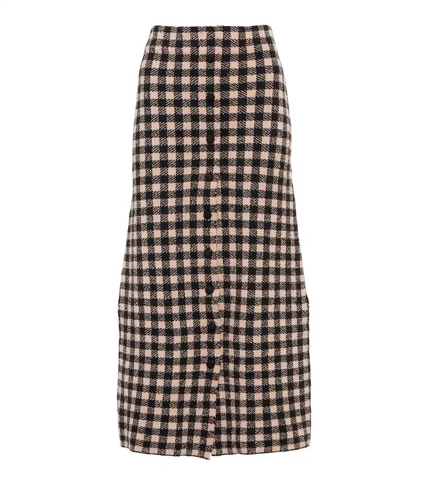 Altuzarra Jabal checked midi skirt Cover