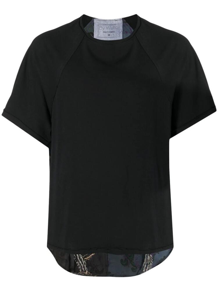 By Walid patchwork curved-hem T-Shirt - Black Cover