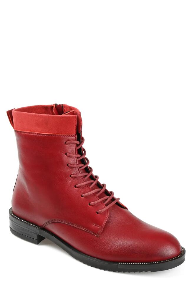 Journee Signature Natara Lace-Up Bootie in Red Cover