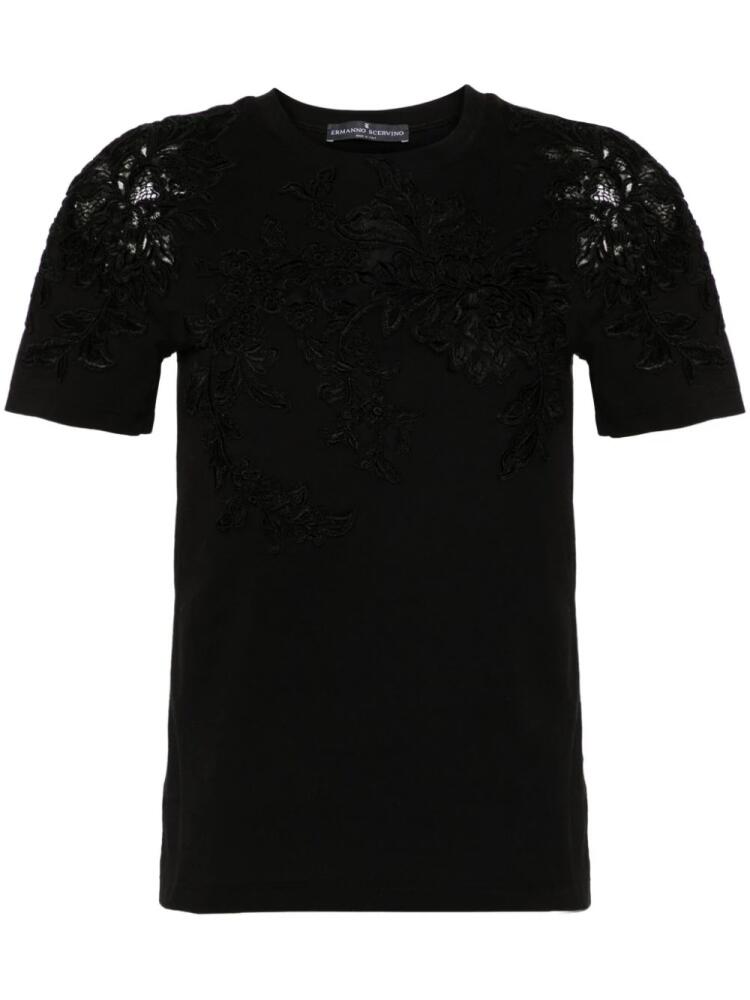 Ermanno Scervino lace-appliqué T-shirt - Black Cover