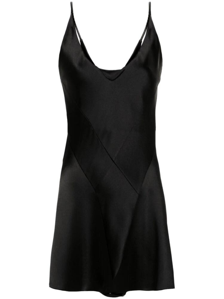 Maison Margiela four-stitch logo satin playsuit - Black Cover