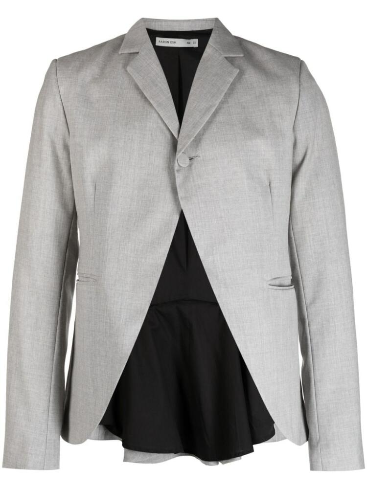 AARON ESH pleat-detail wool blazer - Grey Cover