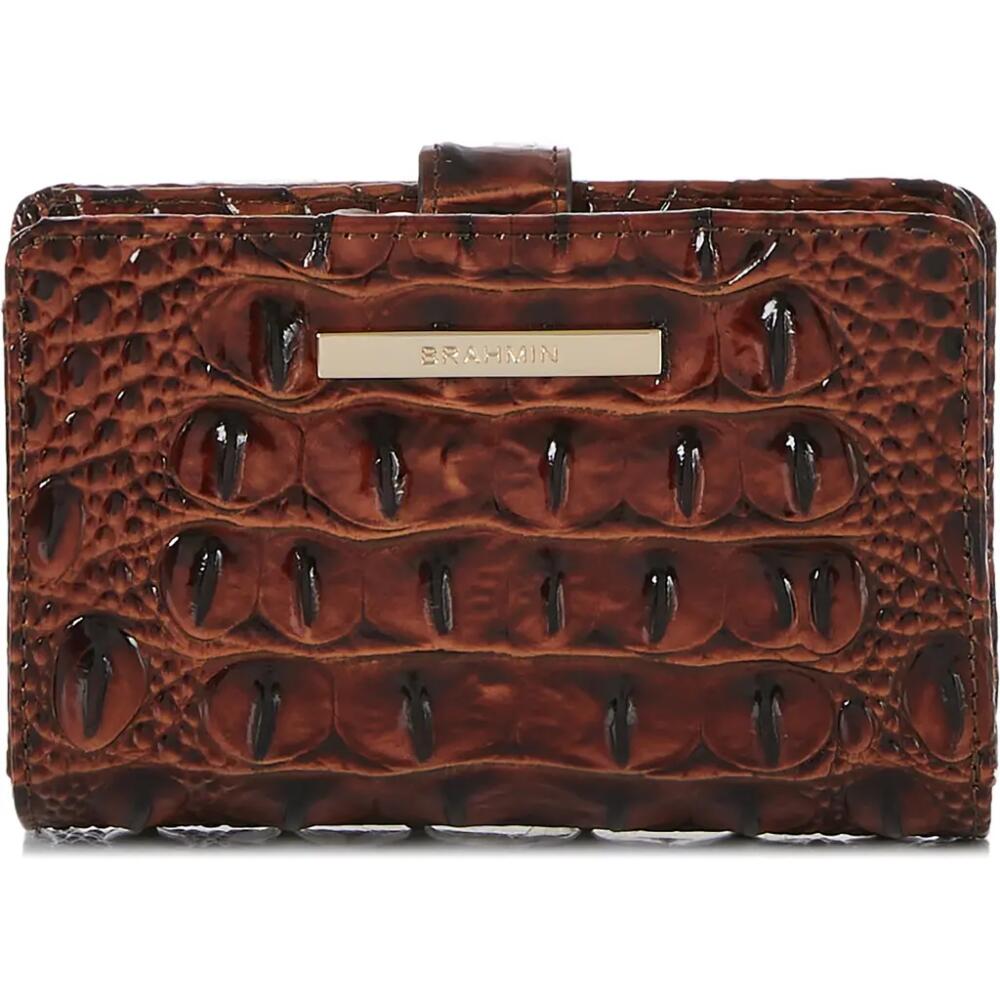 Brahmin Hannah Croc Embossed Leather Wallet in Pecan Cover