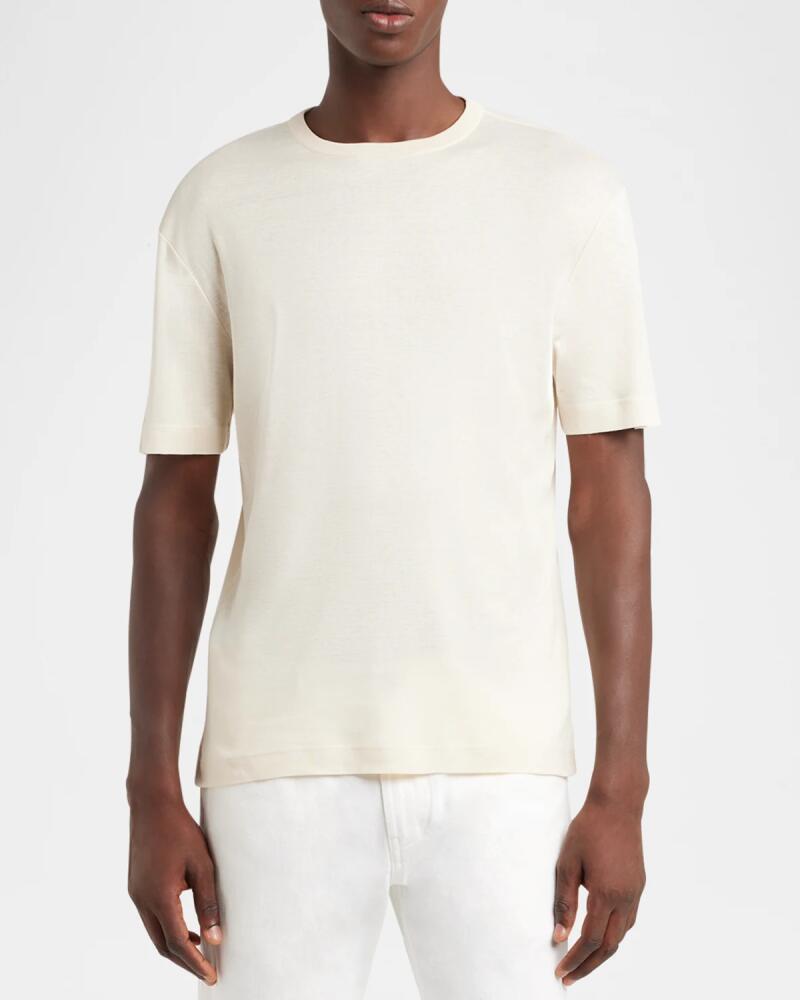 Loro Piana Men's Valpiana Silk and Cotton Rib T-Shirt Cover