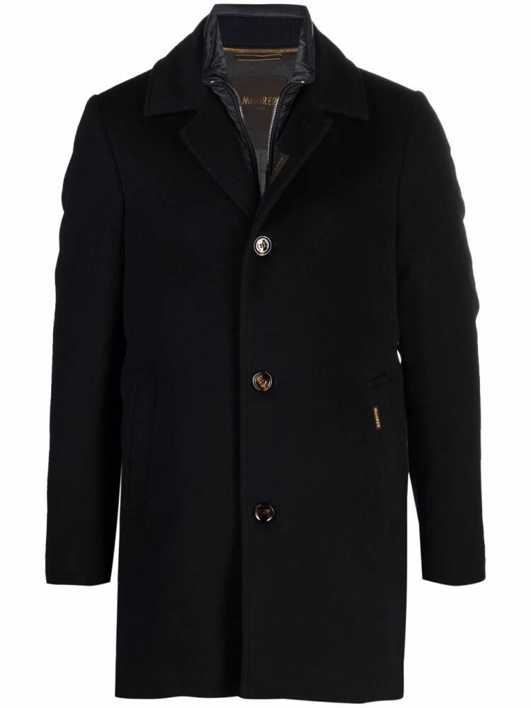 Moorer layered single-breasted wool coat - Blue Cover